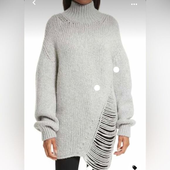 IRO women’s medium vasen heavy knit wool alpaca distressed turtleneck sweater - Picture 2 of 9